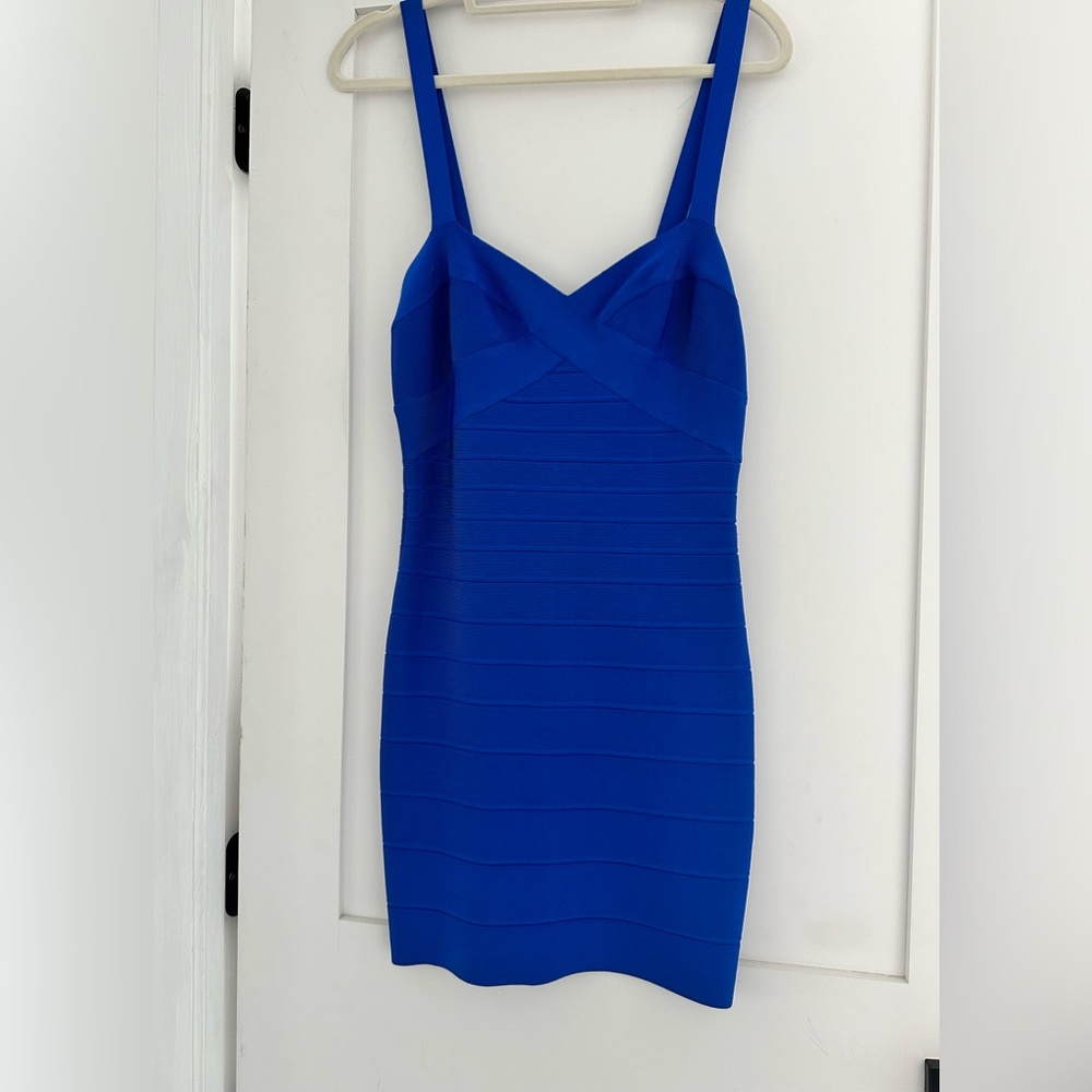 NWT Herve Leger blue midi dress